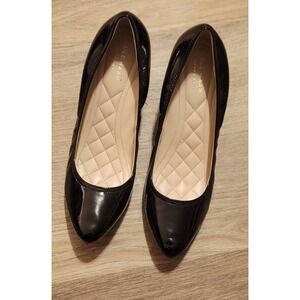 Cole Haan Women's Grand.Os Black Tali Luxe Patent Leather Wedge Size 9B